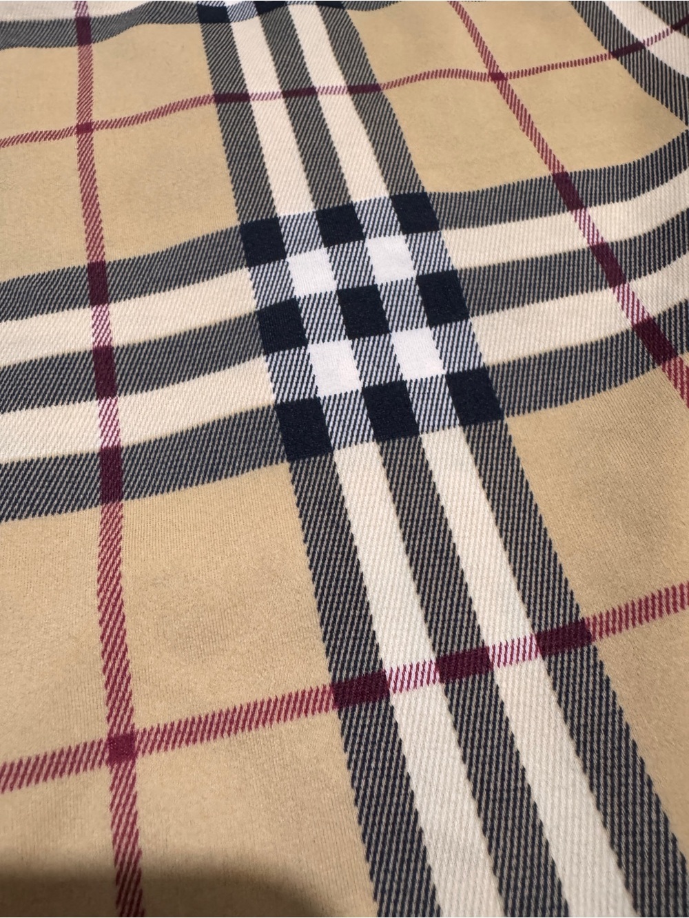 Burberry Beige Plaid Swim Skirt / Sarong with Black Trim - Picture 5 of 12